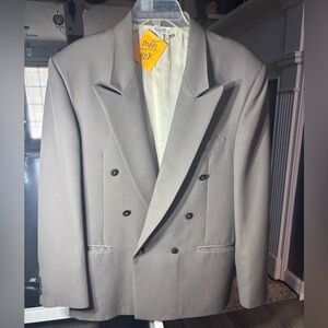 Men's Cellini Collection Double-Breasted Gray Blazer 42R EPC